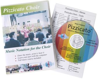 Create an audio file of the score, with one or more voices playing. Create an audio CD and give it to the choir members to help them practice their parts.